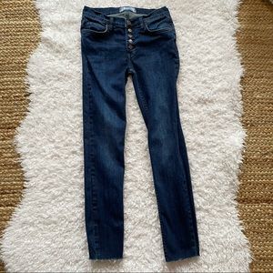 Free People High Waisted Raw Hem Skinny Jeans
